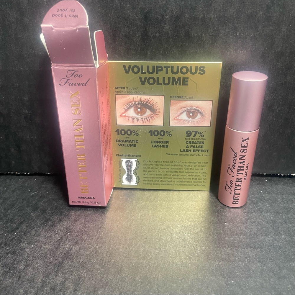 BNWT TOO FACED BETTER THAN SEX VOLUPTUOUS MASCARA .13 oz BLACK